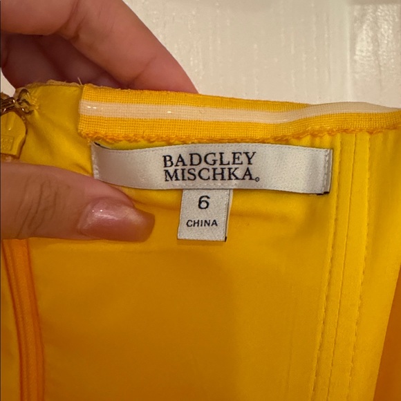 Badgley Mischka Yellow Ombré Ruffled Gown - Picture 6 of 6